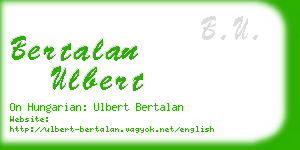 bertalan ulbert business card